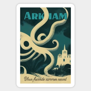 Arkham. Vintage Lovecraftian Travel Poster Magnet